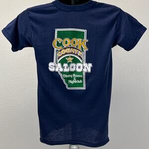 Vintage 70s 80s Cook County Saloon T Shirt S Small Edmonton Canada Country Blue